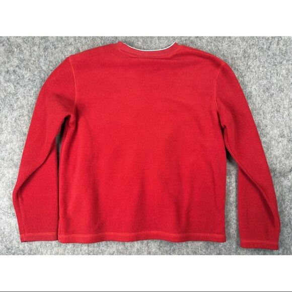 Disney Sweater Women's Medium Red Mickey Mouse Print Polyester Fleece Pullover - Picture 2 of 7